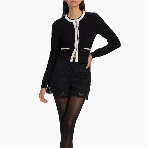 NWT Generation Love Leonora Beaded Knit Cardigan Sweater Black S - Picture 4 of 9